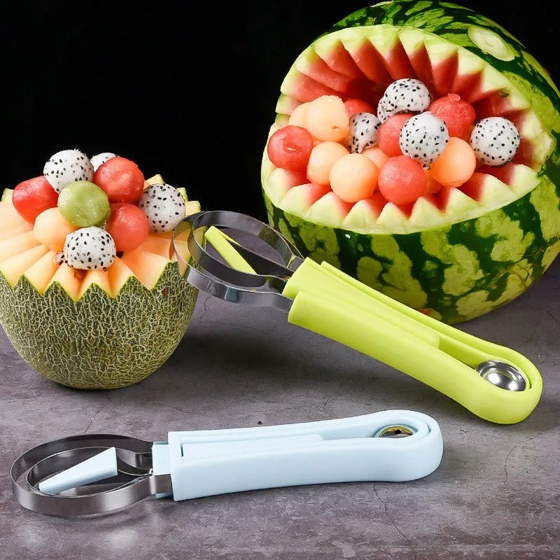 3 In 1 Fruit Digger Watermelon Slicer Cutter Scoop Melon Carving Knife Fruit Dig Pulp Separator Vegetable Tools Kitchen Gadgets - Cuisine GPlus