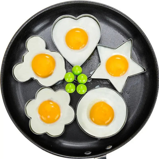 EggShaper/Moule à œufs frits, en acier inoxydable de 5 styles, pour faconner les omelettes. - Cuisine GPlus